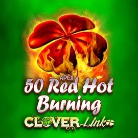 50 Red Hot Burning Clover Links slot logo by Novomatic at Lolo Casino