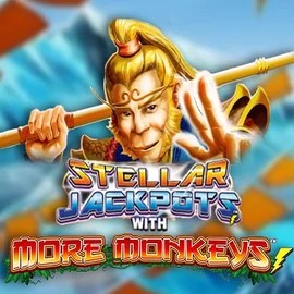 Stellar Jackpots with More Monkeys slot logo by Lightning Box Game at Lolo Casino